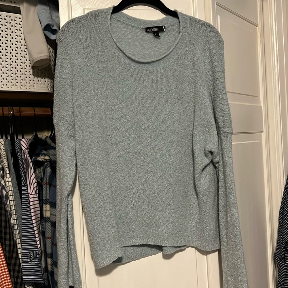 Valette soft light blue sweater small